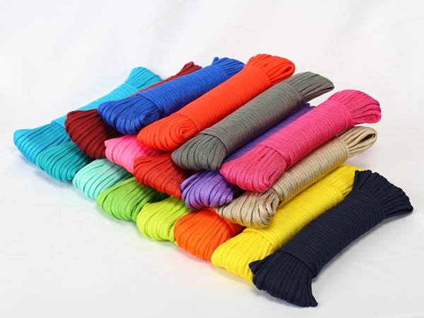 Factory Direct Shoelace Paper Bag handle DIY Parachute Cord Braided Rope with 7 Strands Pure Colour Series Many Options 20m/pc