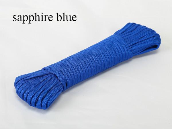 Factory Direct DIY Parachute Cord Braided Rope with 7 Strands Sapphire Blue Many Color Options 20m/pc