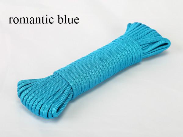 Factory Direct DIY Parachute Cord Braided Rope with 7 Strands Romantic Blue Many Colour Options 20m/pc