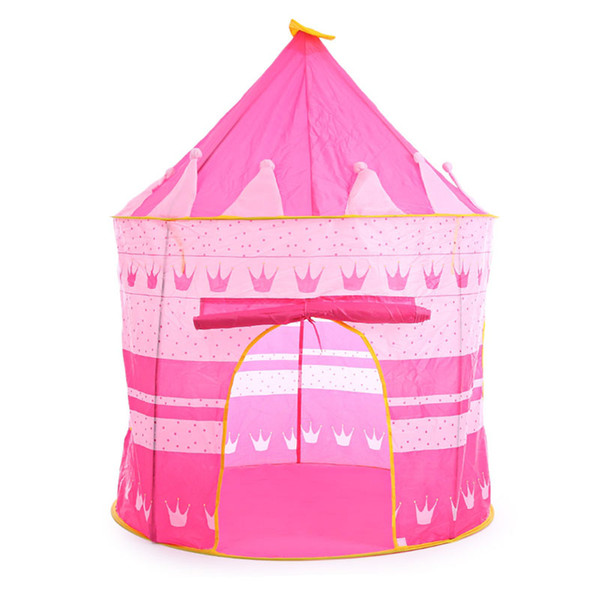 2 Colors Kids Toy Tents Children Folding Play House Portable Outdoor Indoor Toy Tent Princess Prince Castle Cubby Playhut Gifts