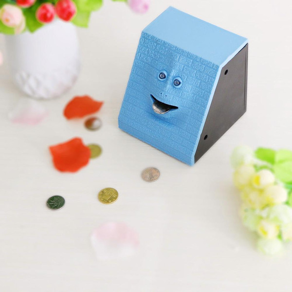 NEW 3 color Hot Selling Tile Face Cute Face Bank FaceMoney Box Sensor Coin Saving Bank Piggy Bank Money Boxes Free shipping