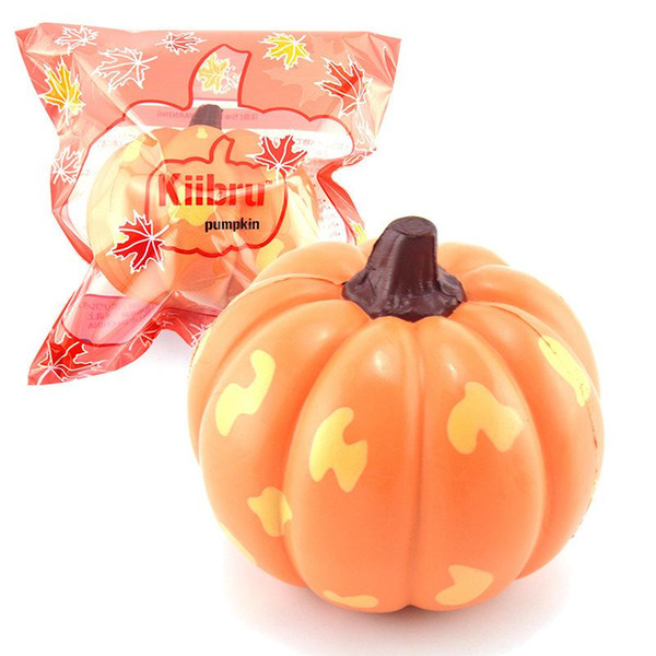 12cm Squishy Pumpkin Slow Rising Cute Phone Straps Charms Fruit Squishy Halloween Thanksgiving Pendant Bread Cake Kid Toy Gift