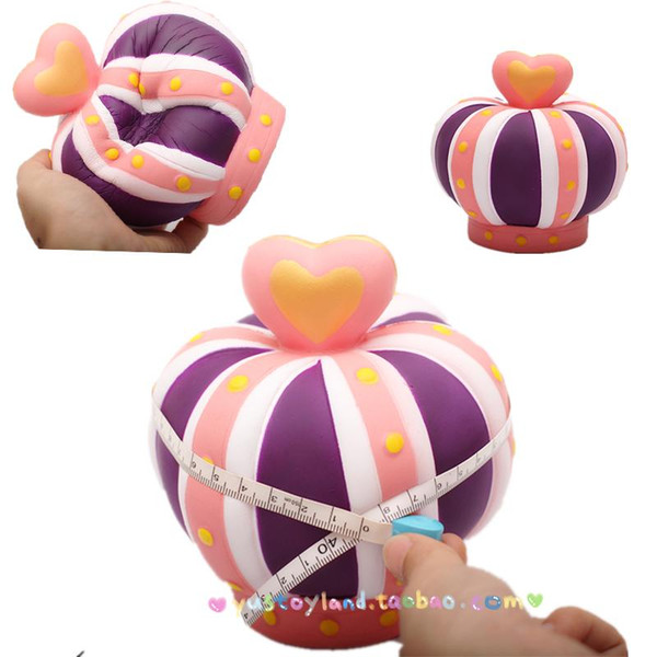 New Original Colorful Heart Crown Squishy Slow Rising Jumbo Tiara Straps Scented Bread Cake Party Kid Toy Xmas Christmas Gift SKU 5011