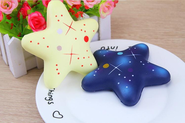 Cute Starry Sky Starfish Squishy Slow Rising Jumbo Pendant Straps Soft Bread Cake New Squishy Star Elasticity Stretch Kid Fun Xmas