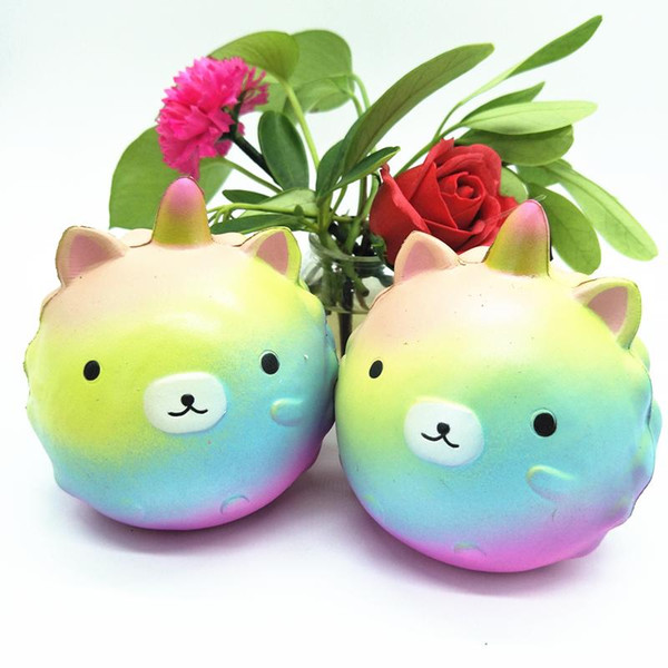 Jumbo Kawaii Squishy Slow Rising Unicorns Cute Rainbow Bear/Panda Phone Strap Pendant Bread Cake Scented Toys Wholesales