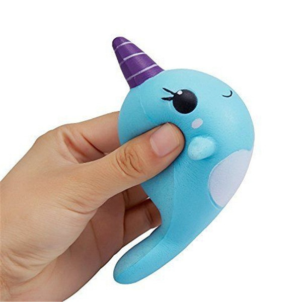 Squishy Slow Rising Cute Whale Squishies Toys Kawaii Squishy Cartoon Ballchains Soft Decompression Cellphone Backpack Home Office DIY Decor