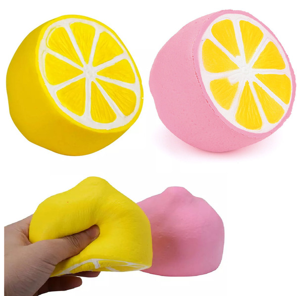 Lemon squishy toy Jumbo Slow Rising pink yellow Kawaii Squishy Squeeze Toy Novelty Items 50PCS 2colors 11*9.6cm