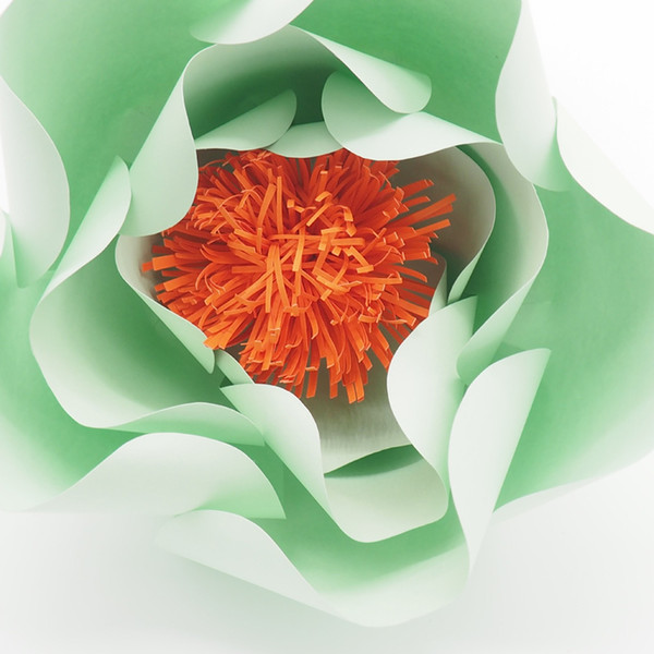 1 Piece 20CM Cardstock Customized Giant Paper Flower For Wedding Backdrops Windows Display Kids' Room Deco Mix Green Orange