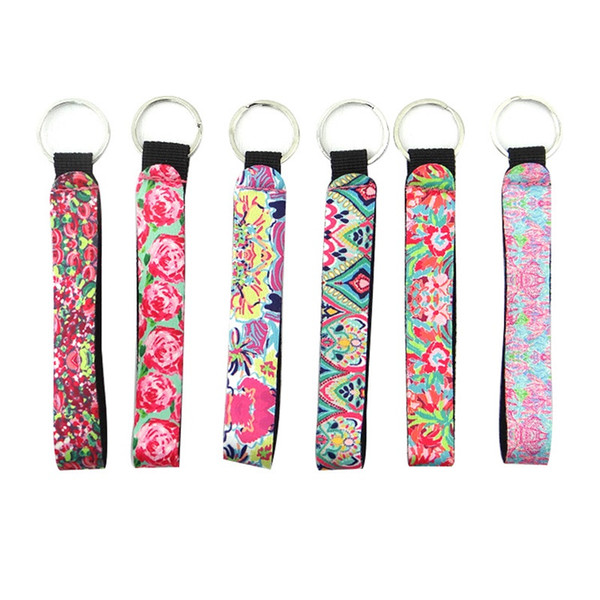 New Lilly Pulitzer Key buckle Neoprene Bag Charmer Keychain Sublimation Keyring Wedding Favors Gift Multi Color High Quality 1 5ny aa