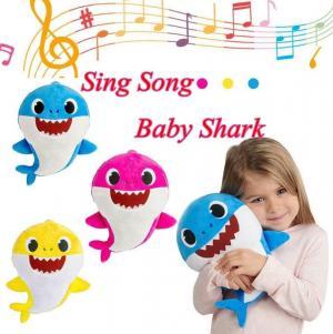 Light Music Baby Shark 30cm Cute Animal Plush Baby Toy Singing Song Children LED Dolls Novelty Items OOA6255