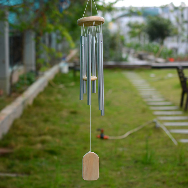 Amazing Grace Deep Resonant Antique Metal Wooden 6 Tube Windchime Chapel Bells Wind Chimes Home Ornament Handicraft Gifts