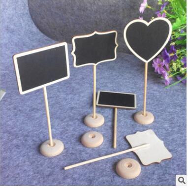 Message Wooden Board Irregular Mini Blackboard Chalkboard Holder with stand for Party Wedding Table Decoration Free Shipping