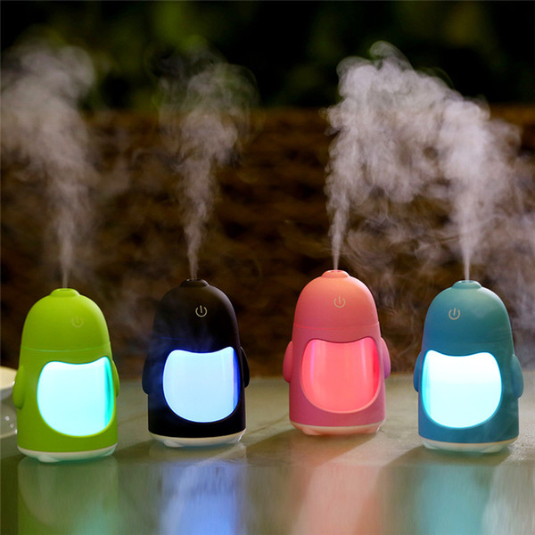 Cartoon mini penguin humidifier Creative usb colorful color night light Home decoration atmosphere light Ultrasonic air atomizer