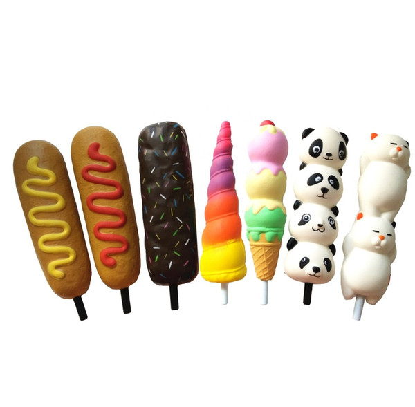 30pcs rare squishy pencup 15cm PANDA BEAR ICE CREAM Stationery pen decoration rare squishy slow rising toy MIX wholesale FREE shipping