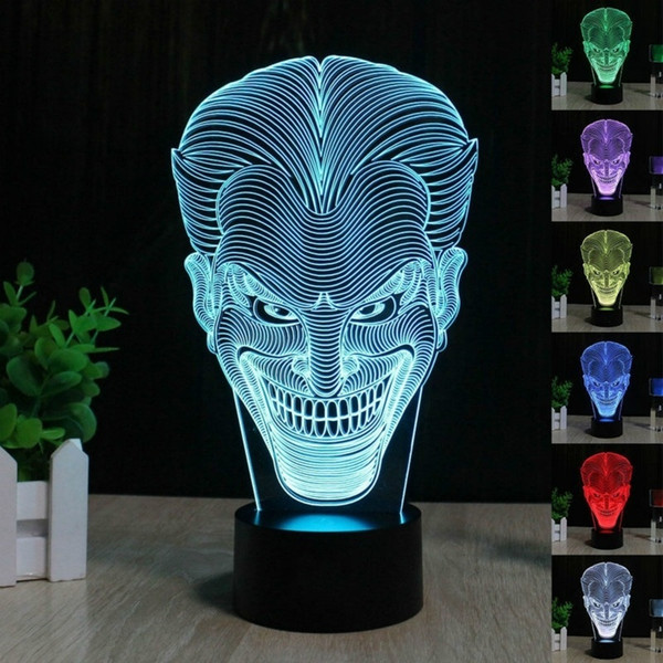 Batman Joker 3D LED Night Light 7 Colors Desk Table Lamp Gifts Colorful Acrylic Night Light Home Party Decoration