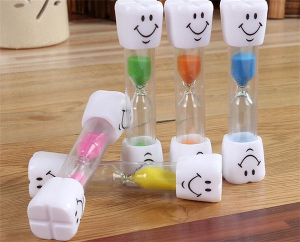 100pcs Children Kids Toothbrush Timer Smiling Face 3-Minute Smile Sandglass Tooth Brushing Hourglass Sand Clock Home Decoration G413