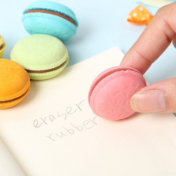 5 PCS Cute Kawaii Colorful Cake Rubber Eraser Creative Macaron Eraser For Kids Student Gift Novelty Item