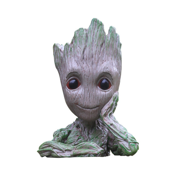 Hot Selling Baby Groot Resin Flowerpot Tree Man Flower Pot Planter Action Figures Guardians of The Galaxy Toy Cute Model Toy Pen Pot