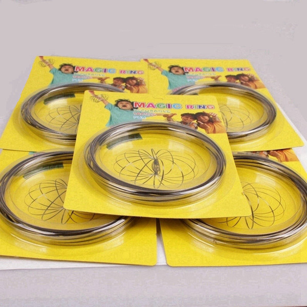 Xmax gifts metal Toroflux Flow ring Toy Holographic by While Moving Creates a Ring Flow Rainbow Toys Flow rings with Package 100pcs