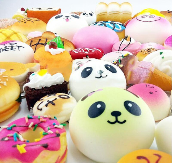 Newest Kawaii Squishy Rilakkuma Donut Soft Squishies Cute Phone Straps Bag Charms Slow Rising Squishies Jumbo Buns Phone Charms Free DHL