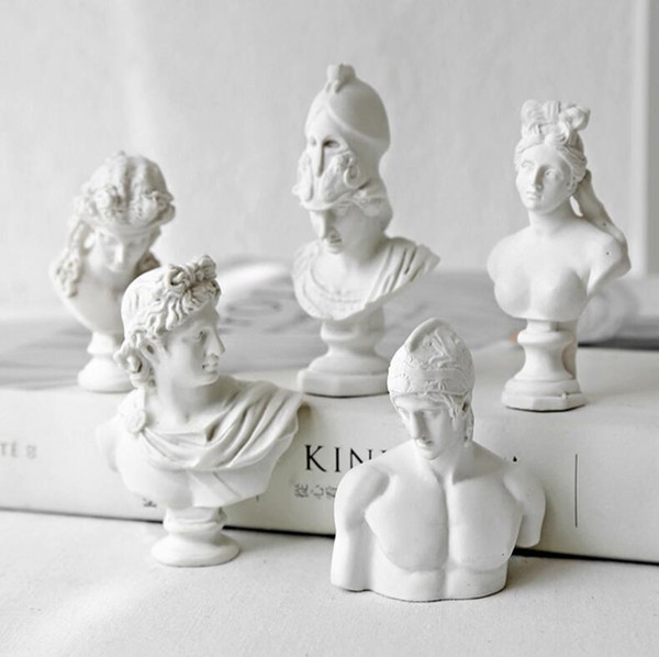 9 PCS/Set Resin Imitation Plaster Bust Statues Model Statuette - Mini Venus David Statue Figures Sculpture Sketch Painting Resin Ornaments