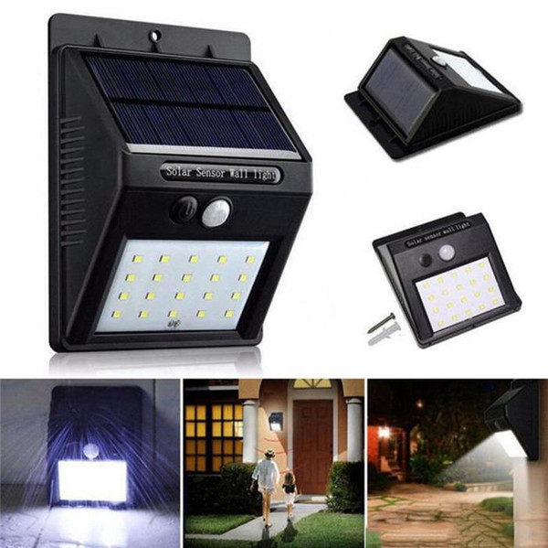 20 LED Waterproof IP65 Solar Powered Wireless PIR Motion Sensor Light Outdoor Garden Landscape Yard Lawn Security Wall Lamp b551