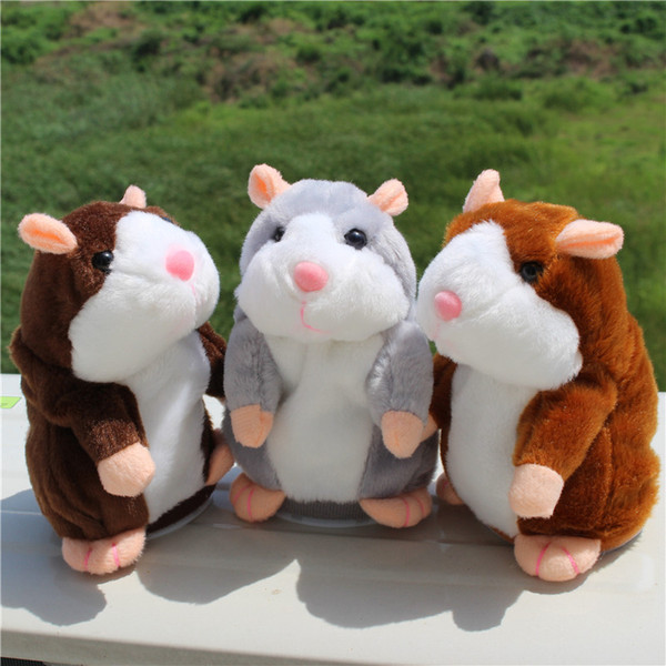 Talking Hamster Mouse Pet Plush Toy 15CM Lovely Cute Speak Talking Sound Record Hamster Educational Toy for Children Gifts