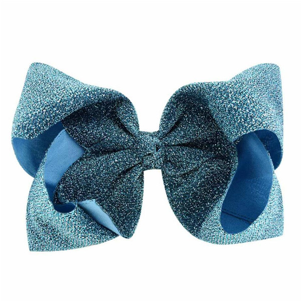 INS Kids Girls Glitter Big Bowknot Hairpin 8 Inch Shiny Cloth Bow Hairpins Hairclips Sparkle Barrettes Hairbands Children Hair Clips A41004