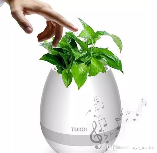 Touch Wireless Bluetooth Flowerpot Mini Subwoofer Speaker with LED Multiple Colors Home Smart Plant Office Music Player Toy