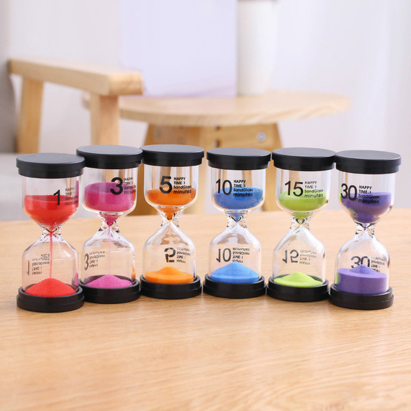 Multi Color Kids Hourglass Home Decor Sand Timer Clock 1/3/5/10/15/30 Minutes Sandglass Timing Gift for Kids