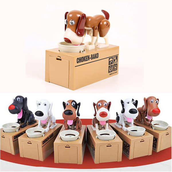 Robotic Dog Coin Eating Save Money Box Auto Puppy Hungry Hound Bank Stopper Kids Gift 6 Colors