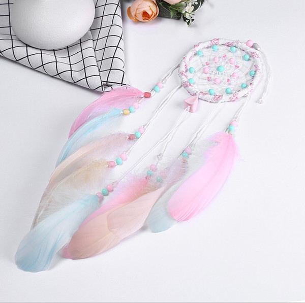 Dream Catcher Caught Dreams Handmade Feather Window Wall Bedroom Hanging Decoration Rings 55cm/21.6inch length, Ring Dia 10cm/4inch