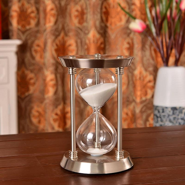 17cm Height Brand New High Quality Elegant Hourglass Decoration Metal Sandglass for Club Hotel Or Gift