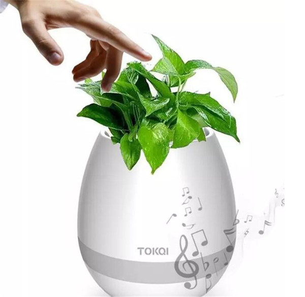 Touch Wireless Bluetooth Flowerpot Mini Subwoofer Speaker with LED Multiple Colors Home Smart Plant Office Music Player Toy