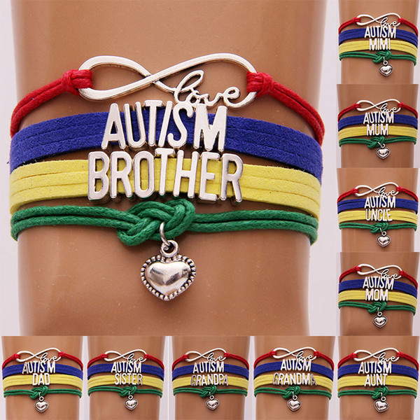 Autism Sister Love Bracelet Alphabet Pile Combination Weave Children Chain Novelty Items Jewelry Hot Sale 3 5rl E1