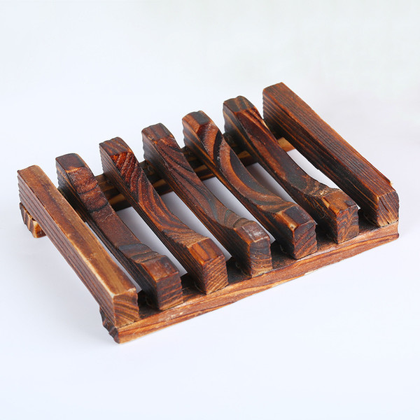 Natural Dark Wooden Soap Dish Handwork Soap Tray Holder Soap Storage Plate Box Container For Bath Shower 100 Pieces DHL