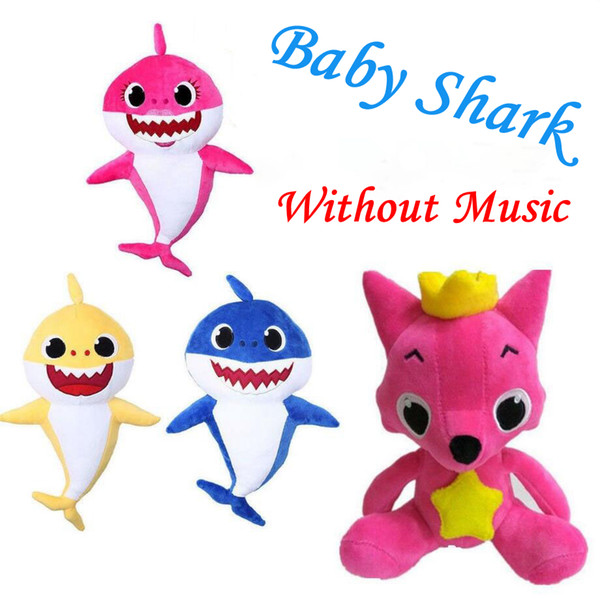 Baby Shark Plush Toys Cartoon Shark Fox Stuffed Doll Without Music Children Baby Animal Gift Novelty Items OOA6341