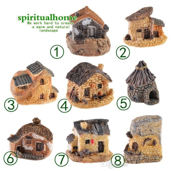 Cute Mini Stone House Fairy Garden Miniature Craft Micro Cottage Landscape Decoration For DIY Resin Crafts 8 Styles K304