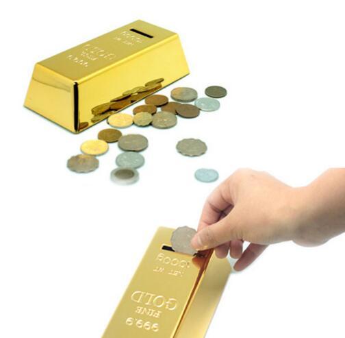 Gold Bar Coin Bank, 999.9 Fine Gold, Net Wt 1000G Decoration On Top of Bar, Novelty Gold Brick Piggy Bank