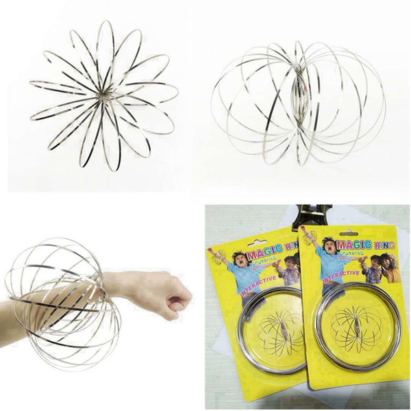 Xmax gifts metal Toroflux Flow ring Toy Holographic by While Moving Creates a Ring Flow Rainbow Toys Flow rings with Package 300pcs