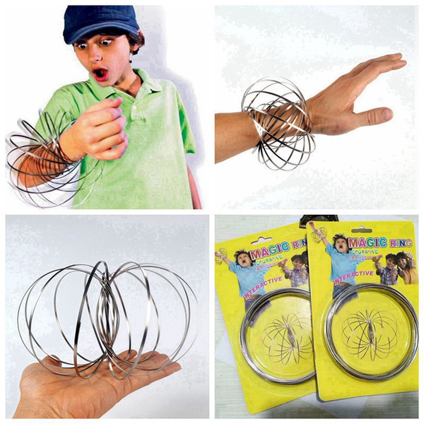 New metal Toroflux Flow ring Toy Holographic by While Moving Creates a Ring Flow Rainbow Toys Flow rings with Package 5pcs