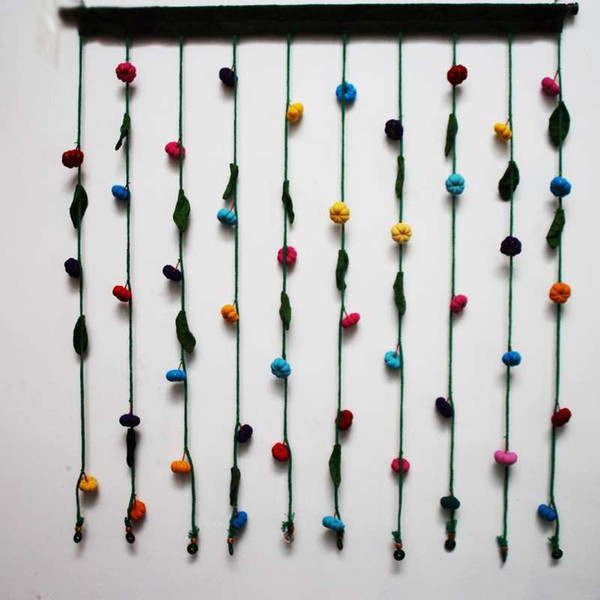 Pure hand pumpkin cloth art mystery child room door curtain home decoration hanging curtain partition