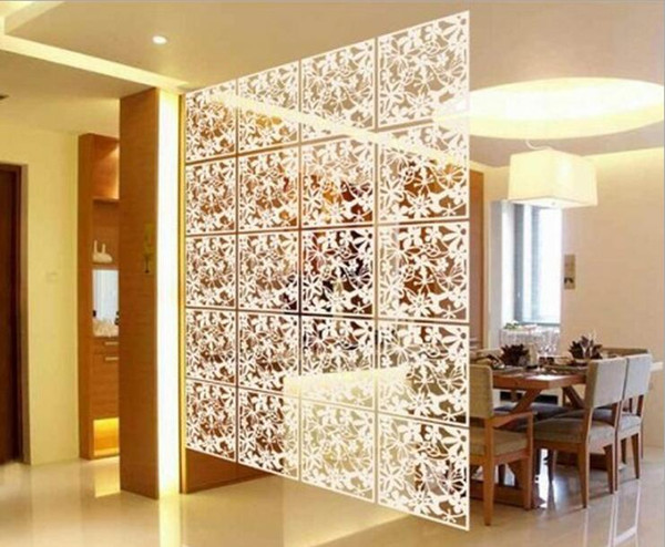 40cmx40cm Biombo Curtain wall panels hanging screen mobile living room entrance minimalist fashion Chinese folding screen 8Pcs/lot