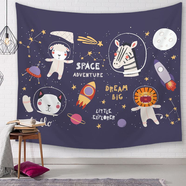 cartoon animals tapestry for kids room sweet dreams bedroom wall hanging decor baby children bedroom carpet mural