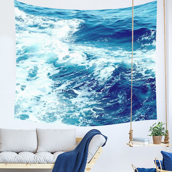 beach sea wave home room decor coastal tapestry ocean scenic wall hanging tapiz decorative carpet modern dorm blanket