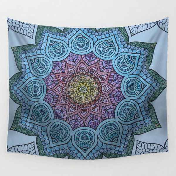 mandala print tapestry indian style maison decoration boho wall hanging dorm decor polyester bedspread ombre beach blanket