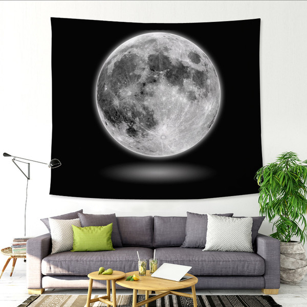 Tapestry rectangle wall picture 3-d digital printing detailed pattern clear display starry sky moon woods beautiful night room decorative