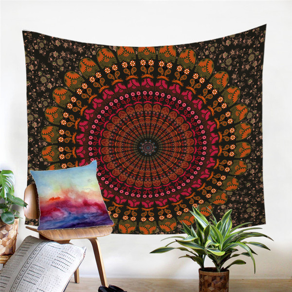 Mandala Wall Tapestry Indian Hippie Bohemia Tapestry 200cm Indian Microfiber Bed Sheet Soft Wall Carpet