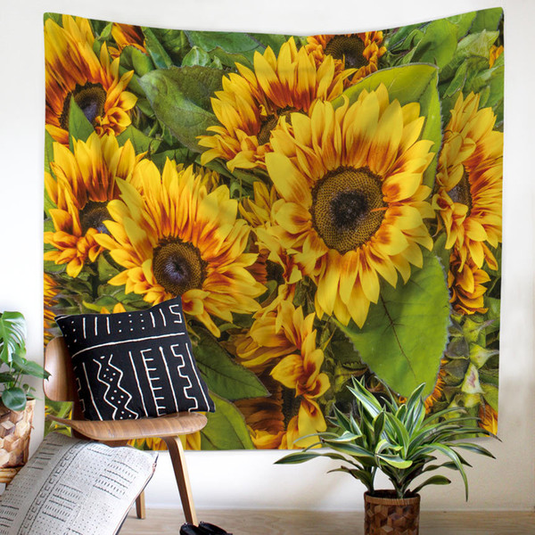 Wall Tapestry Oil Paintings Starry Sky Sunflower Wall Hanging for Bedroom Living Room Dorm Decoration