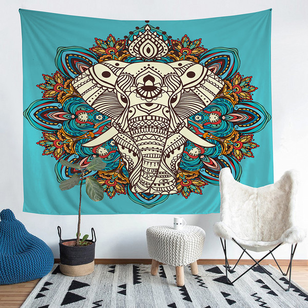 Wholesale - 3D Elephant Polyester Tapestry Fresco Yoga Beach Blanket Towel Home Decoration Beachwear Bath Throw Shawl